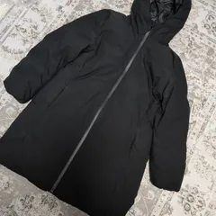 ユニクロ　UNIQLO シームレスダウンジャケット ダウンコート　レディース　XL　ロングコート　ダウン　ジャケット　BLACK　ブラック　黒　中古　古着