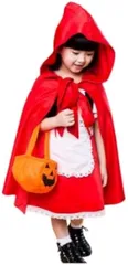 LETIZIA1212 ハロウィン キッズ 赤ずきん コスプレ ドレス 女の子用 衣装 パーティー 仮装 (レッド,  100)