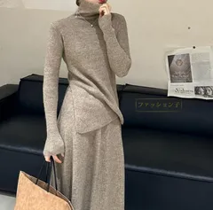 上下セット レディース セットアップ ニット スカート 長袖 秋服 トップス ボトムス カジュアル 上下 ゆったり 体型カバー 通学 通勤 新作
