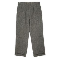 ポロラルフローレン POLO RALPH LAUREN 80s 90s 80-90年代 2タック ウールトラウザー へリンボーン HBT 厚手 USA ヴィンテージ アメリカ 古着 メンズ パンツ グレー系 W34【中古】