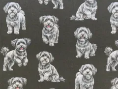 【ゆきちゃん限定】X2483 マルプー シルバー（グレー） 黒系 生地 1m