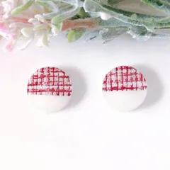 no.279    レジン　ツイード　ベロア　ピンク　ピアス　イヤリング　ハンドメイド