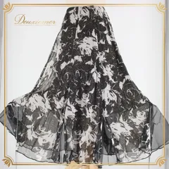 社交ダンス 衣装 スタンダード スカート レッスンウェア 女性用 レディース オールシーズン ブラック系 ホワイト系 lilicoj ゴールド系 社交ダンス スカート オールシーズン 黒白ゴールド おしゃれ 可愛い シフォン素材 パーティー フェスティバル