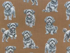 【ゆきちゃん限定】X2487 マルプー シルバー ブラウン 生地 1m