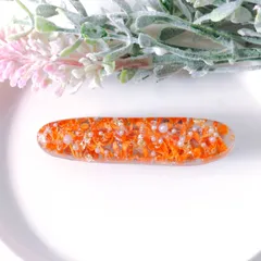 no.270　レジン　ヘアクリップ　金木犀　パール　金箔