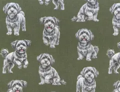 【ゆきちゃん限定】X2488 マルプー シルバー（グレー）カーキ 生地 1m