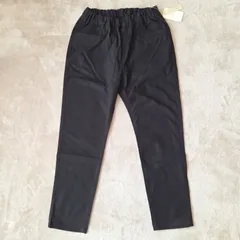 未使用！日本製／ストレッチ綿パンツ／レディース38／黒／ラクに穿けるウエストゴム／きれいめ細身ストレート／美品（定価13000円）