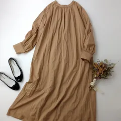 LE FOYER ルフォワイエ シャツワンピース ロング コットン 綿 100％ 38/M ベージュ(101Y＋8133)26H