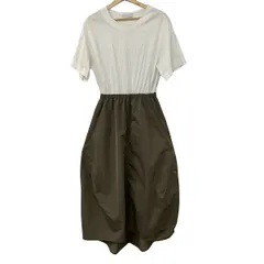 kei shirahata(ケイ シラハタ) ワンピース サイズ0 XS レディース - 白×グレーベージュ クルーネック/半袖/ロング