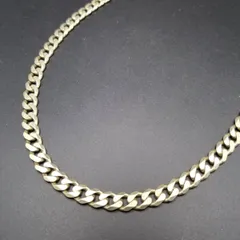 イタリア製 シンプル 喜平チェーン 925 シルバー ヴィンテージ ロング ネックレス 銀 英国 London Convention マーク ゴールドトーン Y23-A