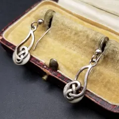 Kit Heath 英国 ヴィンテージ セルティックノット 炎モチーフ 925 シルバー フック ピアス 銀 スタイリッシュ オープンワーク Y23-D