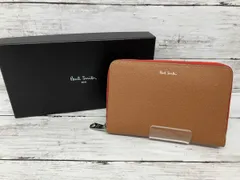 Paul Smith／二つ折り財布／カラーブロック／レザー／キャメル／ピンク