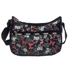 LESPORTSAC(レスポートサック) ショルダーバッグ - 黒×レッド×マルチ Minnie Mouse/Disneyコラボ