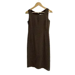 23区(ニジュウサンク) ワンピース サイズ38 M レディース - ダークブラウン×アイボリー クルーネック/ノースリーブ/ロング