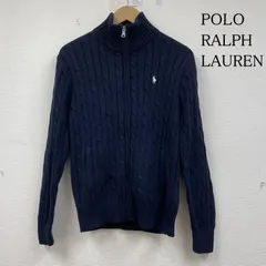 ポロラルフローレン ケーブル ドライバーズニット ジャケット カーディガン フルジップアップ ポニーロゴ ワンポイント 刺繍 レディース M ISItems【USED】【古着】【中古】50147212