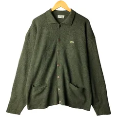 古着 80年代 ラコステ LACOSTE CHEMISE フレンチラコステ 襟付き ウールニットカーディガン 6 メンズXL相当 ヴィンテージ/eaa601078