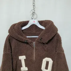 H196 O!Oi ユニセックス ハーフジップ フリース フード付きTシャツ F