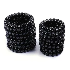 新品 shefun ヘアゴム スプリング 12個セット 3.8cm 5.8cm スプリングヘアゴム ポニーテール スプリングゴム 大人 髪ゴム 黒 +10色JP148 (黑)