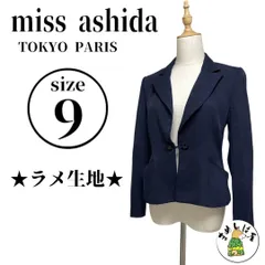 miss ashida ミスアシダ【9】テーラードジャケット 紺 ラメ生地