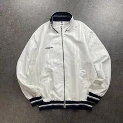 珍品 サンプル品 80s Vintage ADIDAS DESCENTE Track Jacket アディダス デサント製 トラックジャケット ジャージ ジップアップ ロゴ刺繍 バイカラー ブラック/ホワイト ストライプ ヴィンテージ ビンテージ メンズ L