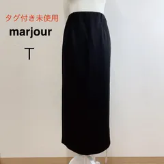 タグ付き未使用 marjour STRETCH NARROW SKIRT ストレッチナロースカート ロングスカート Iライン ブラック ストレッチ レディース 高身長 Tのサムネイル