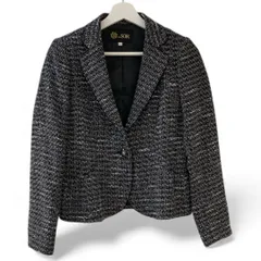 TOKYO SOIR 東京ソワール ツィードテーラードジャケット ラメ感 高級感 上品 キレイめ ポケット付き 黒系 サイズ11 レディース ゴーゴー古着マルイ草加店2584