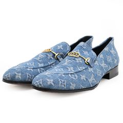 LOUIS VUITTON ルイ・ヴィトン デニムローファー LV モノグラム