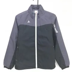 【超美品】ルコック 中綿ジャケット 黒×グレー 地模様 ロゴ白 レディース M ゴルフウェア le coq sportif