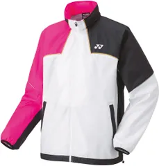 ヨネックス YONEX テニス ユニ裏地付ウィンドウォーマーシャツ メンズ レディース 男性 女性 セットアップ ウインドブレーカー 練習 トレーニング 部活動 クラブ チーム 学校 通学  70095 062 ホワイト/ピンク