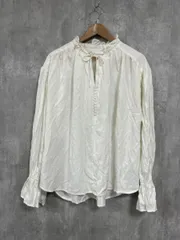 OPAQUE.CLIP オペークドットクリップ ウーリッシュツイル スタンドネックプルオーバー ブラウス シャツ sizeL/白 ■◇ レディース