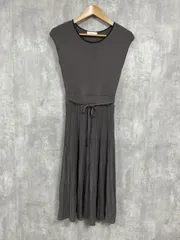 INDEX インデックス プリーツ ニットワンピース ノースリーブ Aライン ワンピース sizeM/グレー ■◆ レディース
