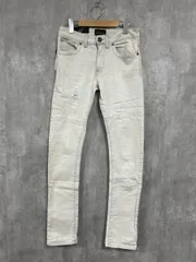 美品 ZARA MAN ザラ マン タグ付き ベーシック ダメージ加工 スキニー デニムパンツ size36/ブルーホワイト ■■ メンズ