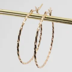 アガット ツイスト フープ K10 ピアス 3cm/25-2349S