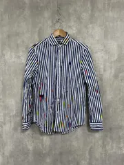 Polo Ralph Lauren ポロラルフローレン ペイント スプラッタード ストライプド 長袖 シャツ sizeF/マルチカラー  ◇■ メンズ