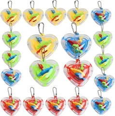 ルボナリエ 3D立体迷路 おもちゃセット 縁日 景品 子供用 ハート 20個 個包装 (ランダムカラー)