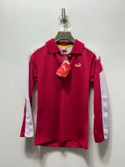プーマ ピンク/白 長袖 ポロTシャツ S 新品