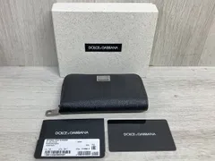 DOLCE & GABBANA イタリア製 カードケース ロゴプレート ラウンドジッパー ドルチェ アンド ガッバーナ 財布 コンパクト ウォレット 