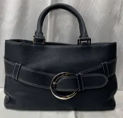 Kitamura キタムラ レザー ハンドバッグ ネイビー レディース