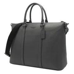 【新品】コーチ バッグ ビジネスバッグ COACH CALEB ペブルレザー ワークバッグ 斜め掛け 2WAY A4対応 CY769 QB/GF (グラファイト) アウトレット メンズ 送料無料