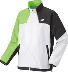 ヨネックス YONEX テニス ユニ裏地付ウィンドウォーマーシャツ メンズ レディース 男性 女性 セットアップ ウインドブレーカー 練習 トレーニング 部活動 クラブ チーム 学校 通学  70095 136 ホワイト/グリーン