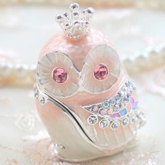 【新品 未使用】ジュエリーボックス クラウンフクロウ スウィートピンク ピィアース クリスマス EX516-5
