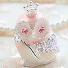 【新品 未使用】ジュエリーボックス クラウンフクロウ スウィートピンク ピィアース クリスマス EX516-5