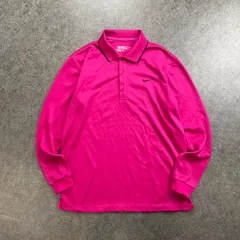 NIKE Golf DRI-FIT L/S Polo ナイキゴルフ ゴルフウェア 長袖 ポロシャツ スウォッシュ ロゴ刺繍 ピンク メンズ L