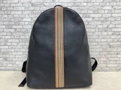 PAUL SMITHポールスミス シグネチャーストライプ リュックサック ザック デイパック レザーバッグ ブラック マルタカラー