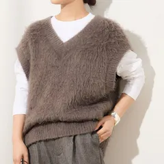 JOURNAL STANDARD L’essage (ジャーナルスタンダードレサージュ) ★★ ③ 24080370216030 ファーニットBIGベスト レディース ブラウン FREE