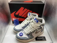 NIKE ナイキ スニーカー 555088-402 Air Jordan 1  High OG Hyper Royal ホワイト&ブルー 25.0cm 箱あり 替えシューレースあり