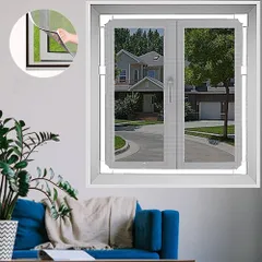 網戸 網戸張り替え 網戸キット 窓用 簡易網戸 マグネット式開閉 17*14メッシュ 防虫ネット 虫よけネット 換気 DIY自由にカット可能 取り付け簡単 アルミ製・鉄製・木製などの窓枠に対応可能 日本語取扱説明書付き(150*180cm)