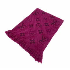 LOUIS VUITTON ルイヴィトン マフラー エシャルプ ロゴマニア M75503 パープル 赤紫