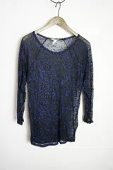 ISABEL MARANT ETOILE イザベル マラン エトワール シースルー カットソー 1672-399-0179 黒紫526O★2