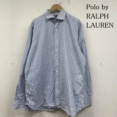 ポロバイラルフローレン 長袖 シャツ ブラウス ストライプ 裾ポニーロゴ 刺繍 ワンポイント サイズ17-36 メンズ - ISItems【USED】【古着】【中古】50147678